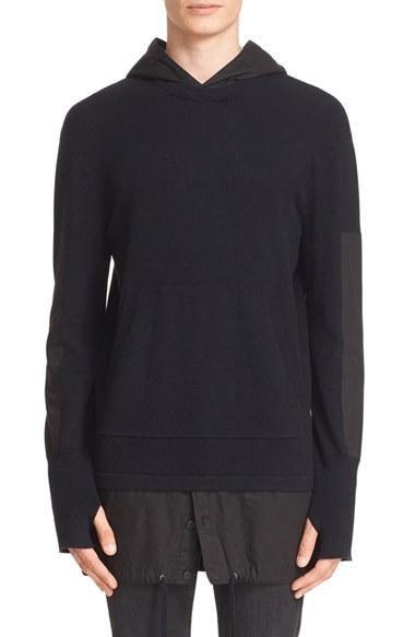 Men's Helmut Lang Merino Wool & Cotton Hooded Pullover