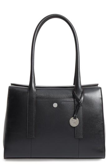 Lodis Paula Rfid-protected Coated Leather & Suede Brief Shoulder Bag - Black