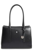 Lodis Paula Rfid-protected Coated Leather & Suede Brief Shoulder Bag - Black
