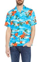 Men's Gitman Regular Fit Print Camp Shirt - Blue