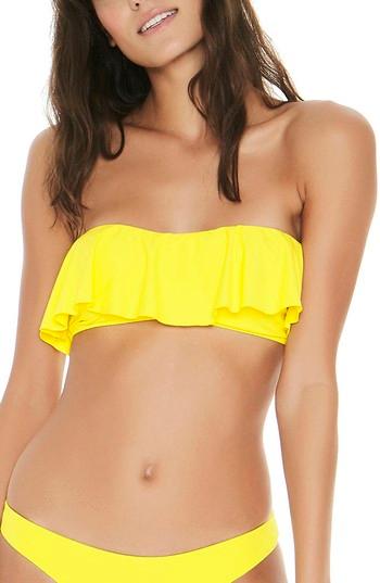 Women's L Space Lynn Ruffle Bikini Top - Yellow