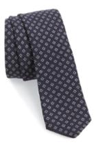 Men's Eleventy Neat Wool Skinny Tie, Size - Blue