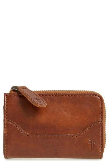 Women's Frye Small Melissa Leather Zip Wallet - Brown