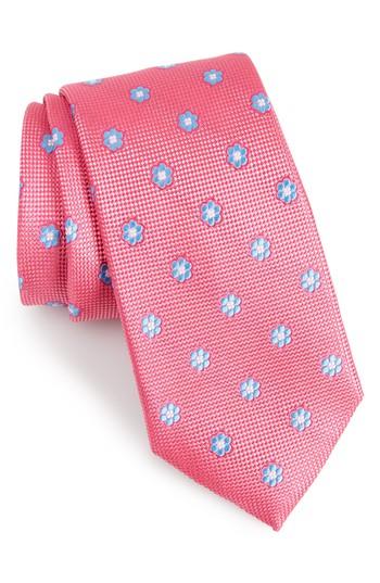 Men's Calibrate Cloisters Neat Silk Tie, Size - Pink