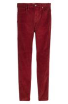 Women's Madewell 10-inch High Waist Corduroy Skinny Jeans - Red