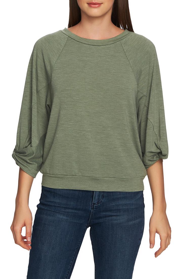 Women's 1.state Twist Knot Sleeve Crewneck Top, Size - Green