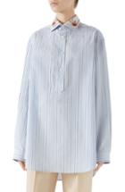 Women's Gucci Ny Patch Cotton Poplin Shirt Us / 40 It - Blue