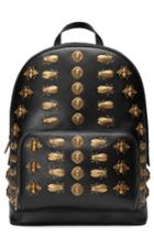 Gucci Animal Studs Leather Backpack - Black