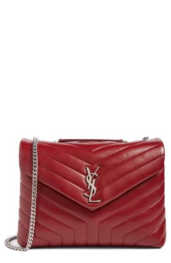 Saint Laurent Medium Loulou Calfskin Leather Shoulder Bag - Ivory