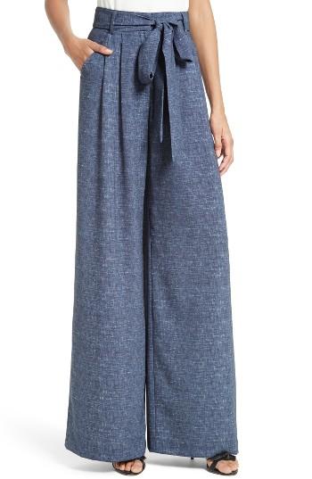 Women's Milly Natalie Wide Leg Chambray Pants