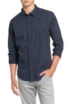 Men's Rvca Mini Paisley Woven Long Sleeve Shirt - Blue
