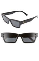 Women's Versace 55mm The Clans Cat Eye Sunglasses - Black Solid