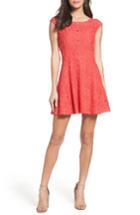 Women's Bb Dakota Lace Fit & Flare Dress - Coral