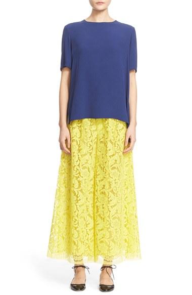 Women's Adam Lippes Satin Crepe Short Sleeve Tee