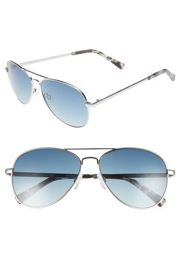 Women's Chelsea28 Alibi 59mm Metal Aviator Sunglasses - Silver- Teal Lens