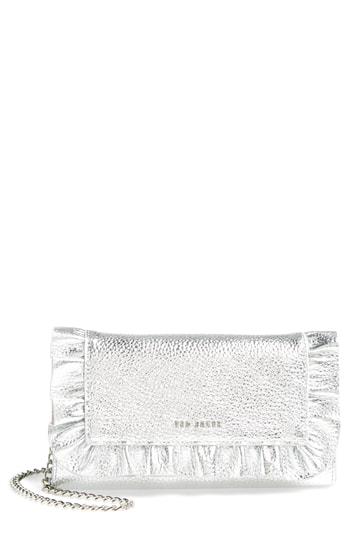 Women's Ted Baker London Ruffle Leather Matinee Wallet - Grey