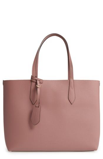 Burberry Medium Reversible Haymarket Check & Leather Tote -