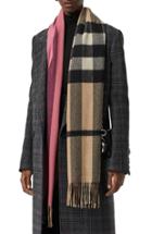 Women's Burberry Colorblock Check Cashmere Scarf, Size - Pink