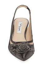 Women's Nina Taela Floral Embellished Slingback Pump M - Metallic