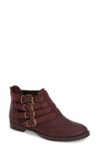 Women's Bella Vita 'ronan' Buckle Leather Bootie .5 M - Red (online Only)