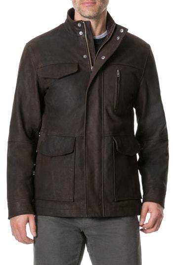 Men's Rodd & Gunn Fairholme Leather Jacket, Size - Brown