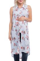 Women's Lilac Clothing Print Maternity Tunic - Blue