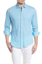 Men's Stone Rose Contemporary Fit Circle Print Sport Shirt (s) - Blue
