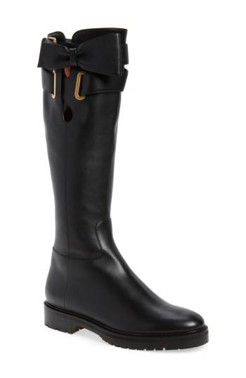 Women's Valentino Garavani Bowrap Knee-high Boot .5us / 36.5eu - Black