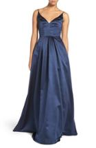 Women's Hayley Paige Occasions Sweetheart Neck Satin A-line Gown - Blue