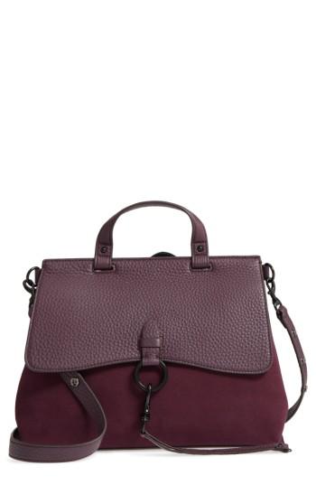 Rebecca Minkoff Medium Keith Suede & Leather Satchel - Red