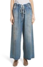 Women's Mm6 Maison Margiela Drawstring Wide Leg Jeans Us / 40 It - Blue