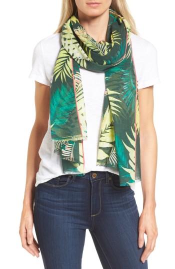 Women's Rebecca Minkoff Palm Oblong Scarf, Size - Green