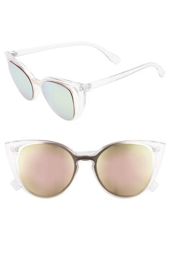 Women's Bp. 56mm Cutout Cat Eye Sunglasses - Clear/ Multi