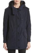 Women's Burberry Hailmere Technical Taffeta Hooded Parka Us / 42 It - Blue