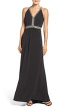 Women's Vince Camuto Embellished Jersey Gown - Black