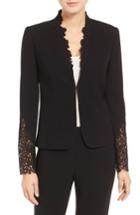 Women's Elie Tahari Corian Lace & Crepe Jacket - Black