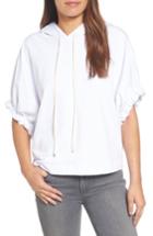 Women's Bobeau Gathered Sleeve Hoodie - White