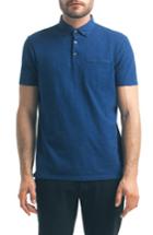 Men's Good Man Brand Woven Collar Polo, Size - Blue