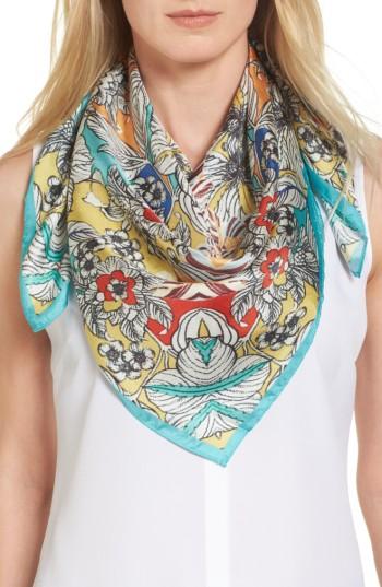 Women's Johnny Was Maitri Silk Square Scarf, Size - Blue