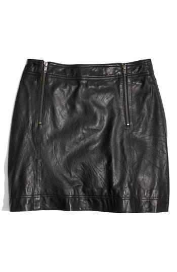 Women's Madewell Leather Uptown Zip Skirt