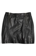 Women's Madewell Leather Uptown Zip Skirt