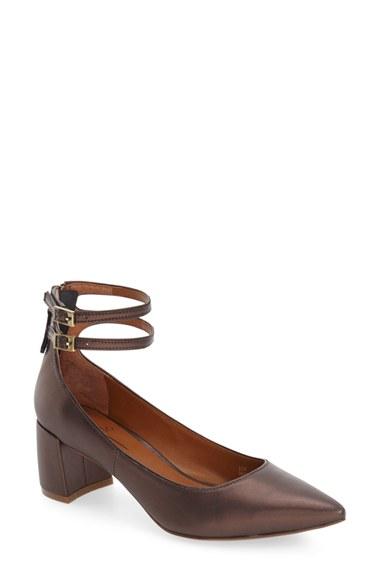 Women's Linea Paolo 'noel' Pointy Toe Ankle Strap Pump .5 M - Brown