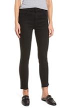 Women's Mother The Looker Frayed Ankle Jeans - Black
