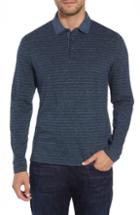 Men's Robert Barakett Wellington Regular Fit Long Sleeve Polo, Size - Blue