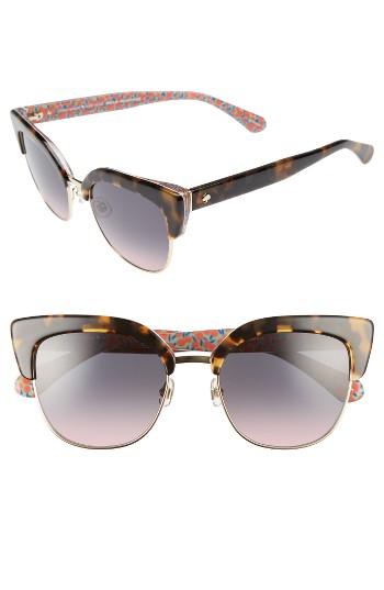 Women's Kate Spade New York Karri 53mm Sunglasses - Havana/ Pattern Green