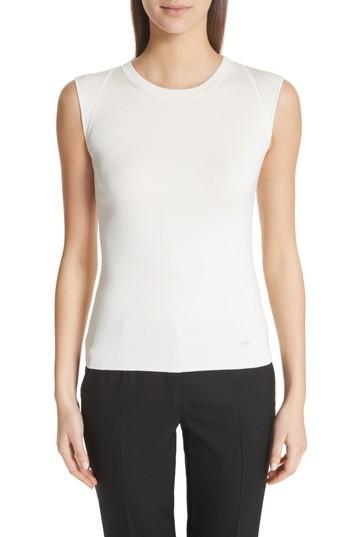 Women's Akris Knit Stretch Silk Top - Ivory