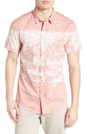 Men's 1901 Palm Print Woven Shirt - Orange