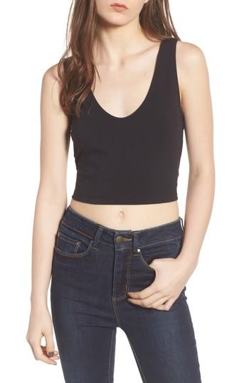 Women's Twist Back Crop Top - Black