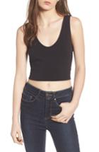 Women's Twist Back Crop Top - Black