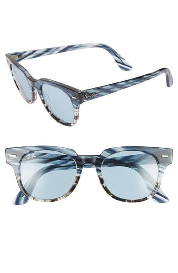 Women's Ray-ban Meteor 50mm Wayfarer Sunglasses - Blue Grey Solid